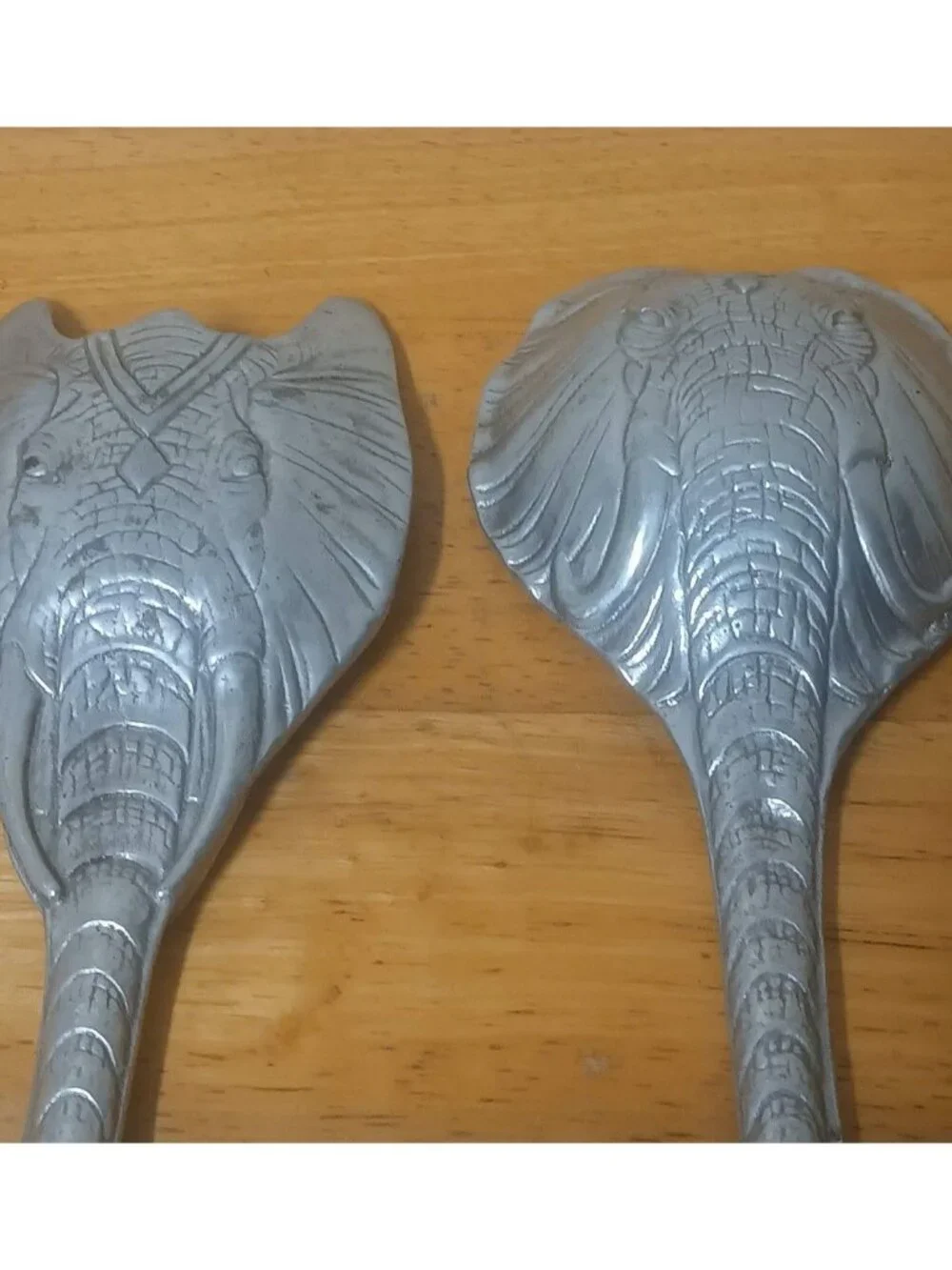 Vintage Arthur Court Elephant Aluminum Fork & Spoon Salad Serving Set, 1993